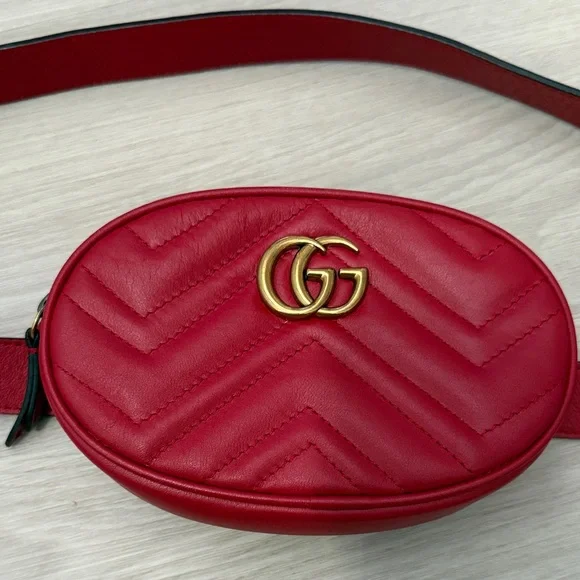 Gucci Red Quilted Leather Crossbody Bag - Picture 2 of 9